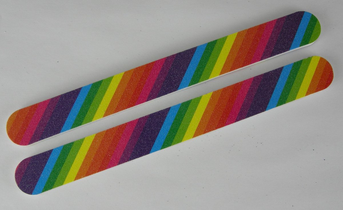 Nagelvijlen verpakt per 2 stuks fluor streep
