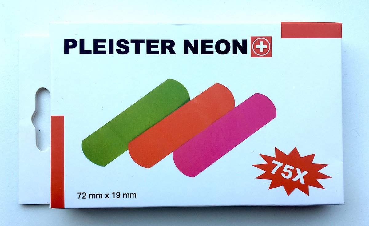 Pleisters neon | 75 stuks | Pleister | Wondverzorging | Per stuk verpakt | 7