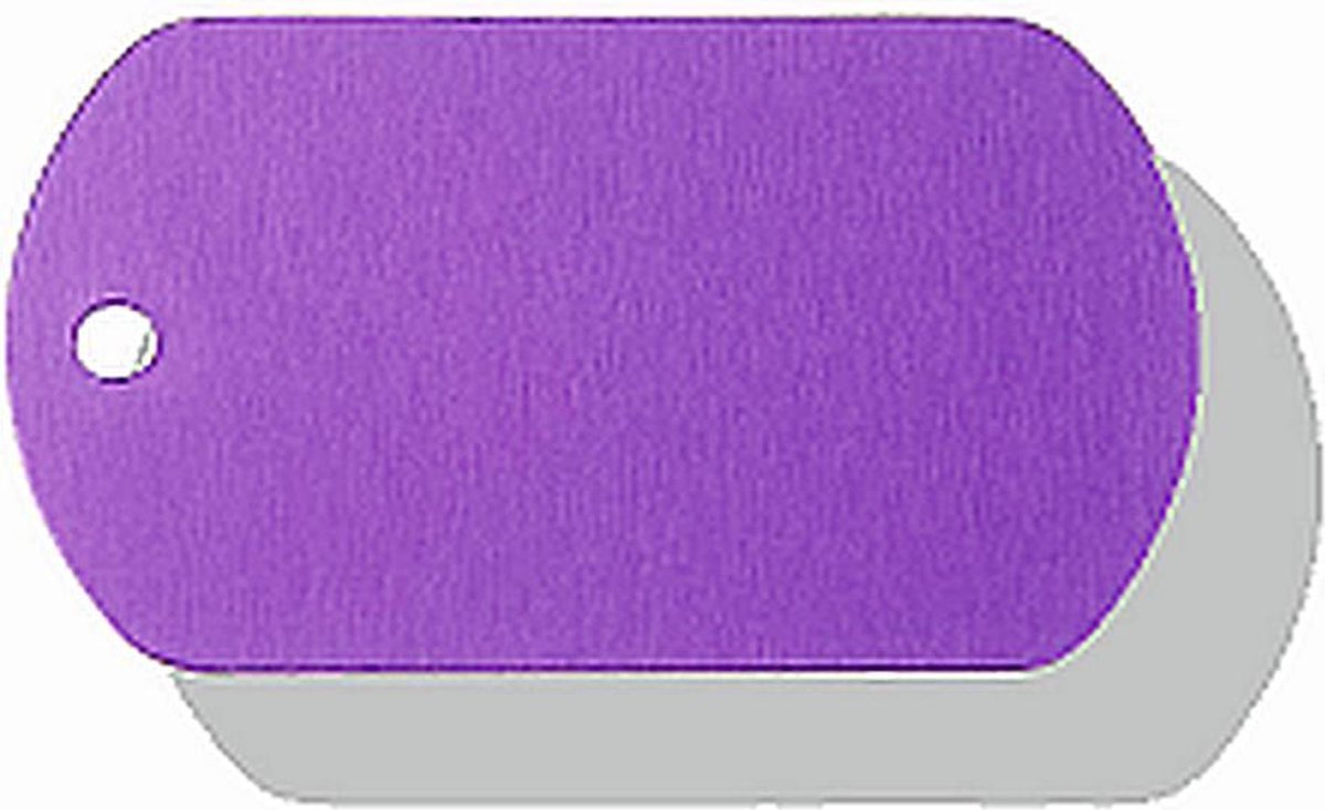 Hondenpenning Militair ID-label paars - military tag | 2 zijden graveren | 40x28 mm