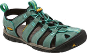 KEEN Dames Clearwater Leather CNX Mineral Blue/Yellow Sandaal - Maat 38.5