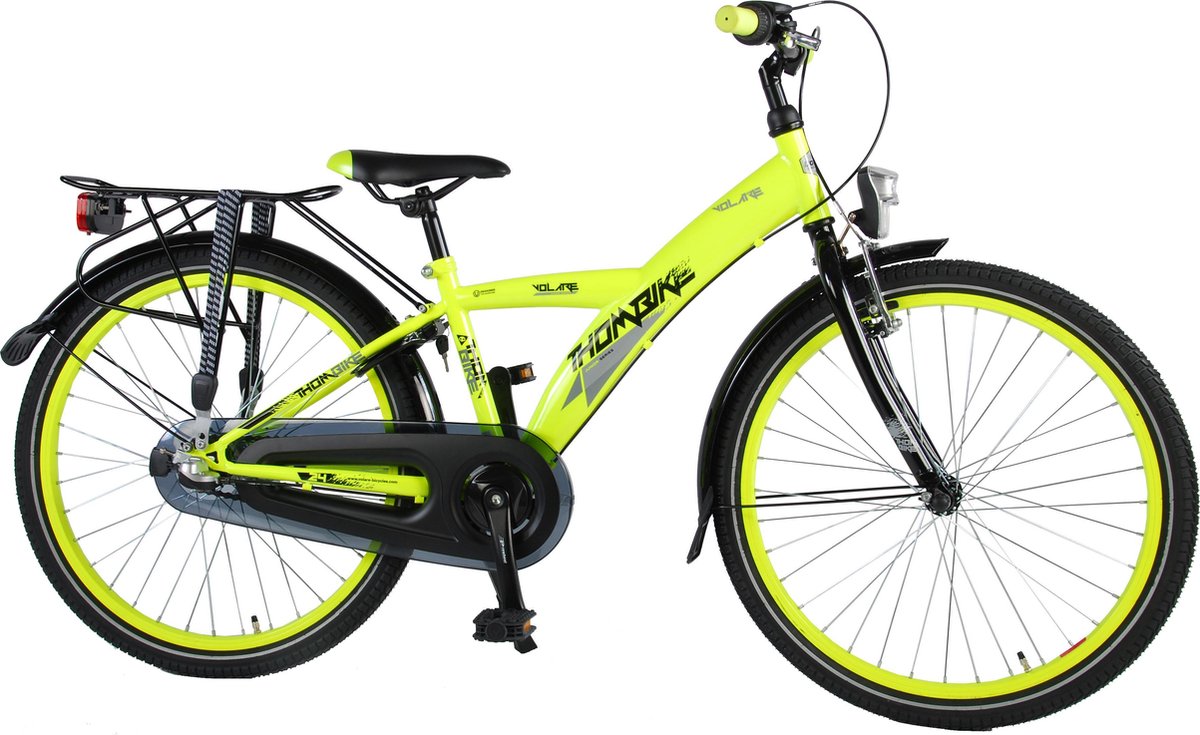 Volare Thombike City Kinderfiets - Jongens - 24 inch - Neon Geel - Shimano Nexus 3