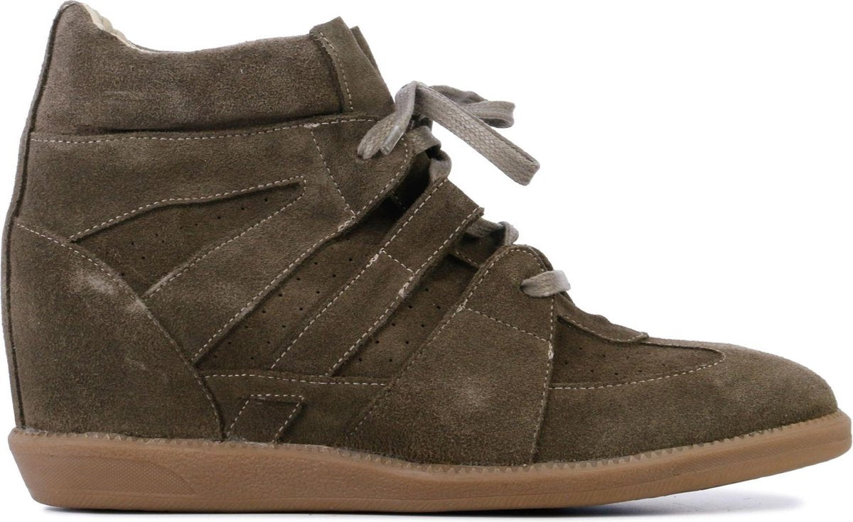 Mace Vrouwen Suède Wedge sneakers / Damesschoenen tanana - Taupe - Maat 41