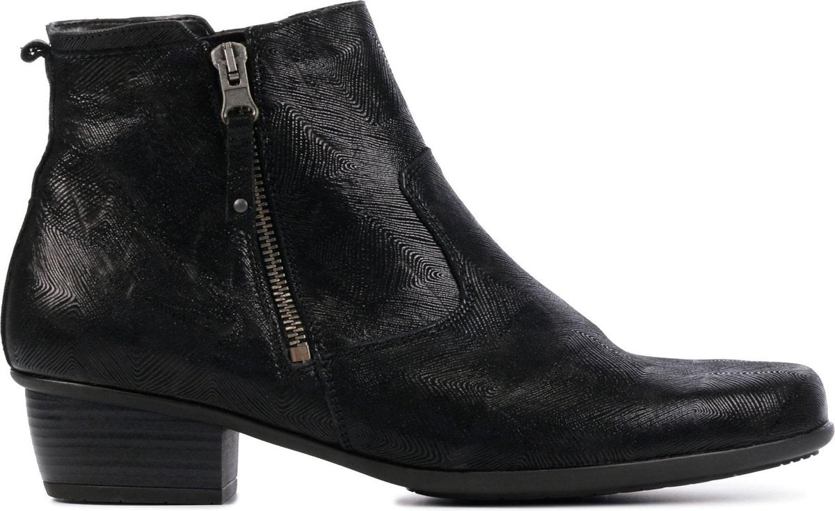 Waldlaufer Vrouwen Leren  Enkellaarsjes / Laarzen / Damesschoenen 967803 - Zwart - maat 38.5