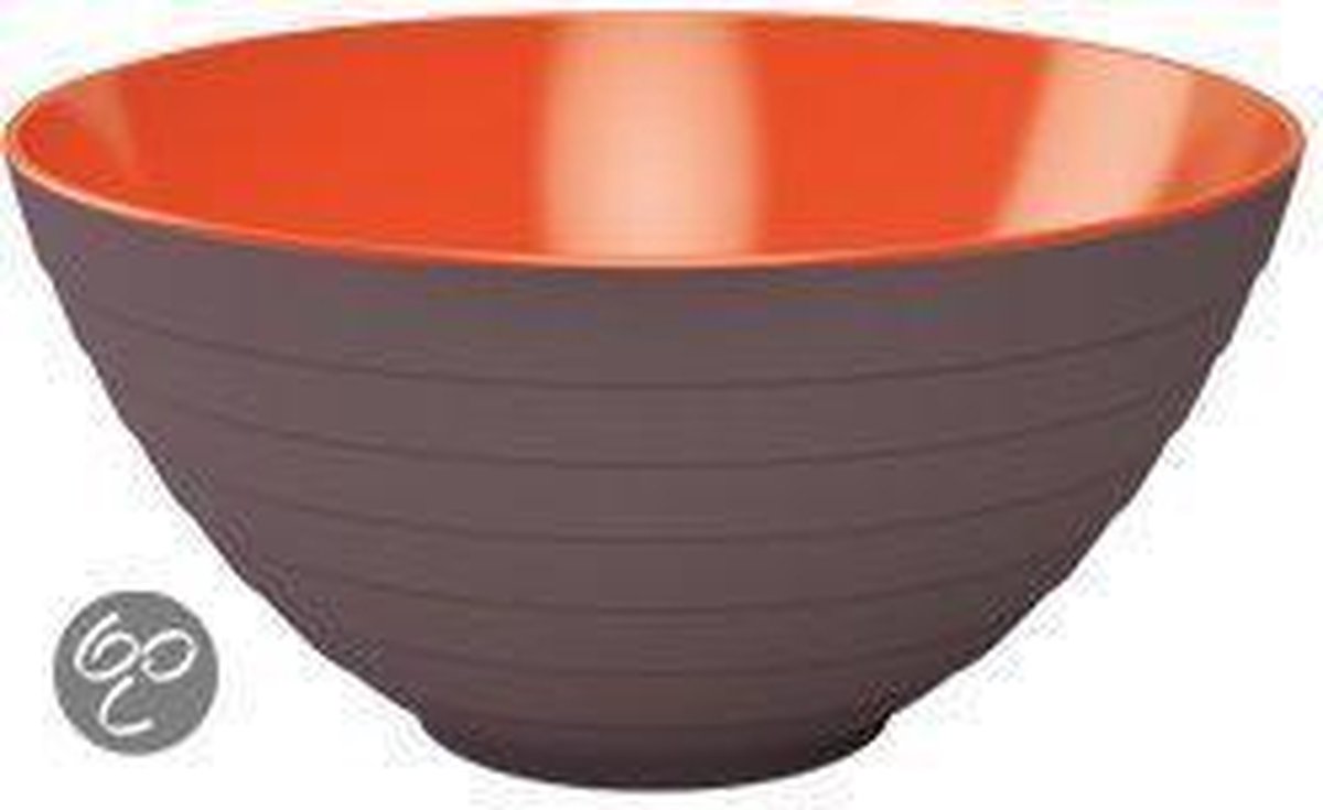 Zak!Designs Wave Serveerkom - Two Tone - 25 cm - Grijs-Oranje