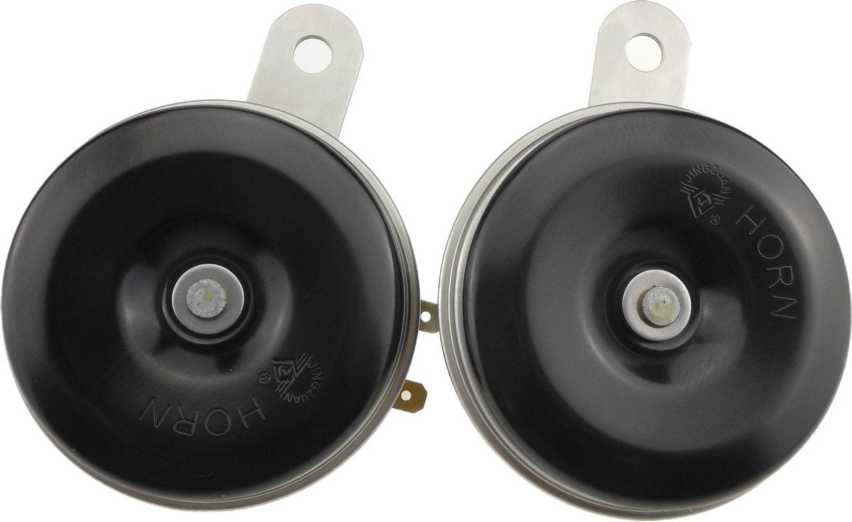 Tweetonige claxon set auto motor – Hoge & lage toon toeter – Dubbeltonige claxons - Inclusief profieldiepte meter - Dubbele hoorn