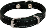 Vetleder halsband zwart 'Jack and Vanilla' 30 mm x 65 cm – halsomvang: 52-58 cm