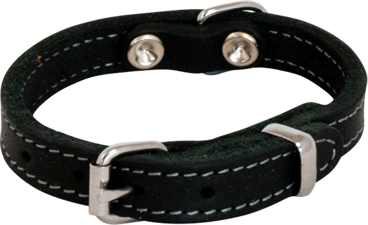 Vetleder halsband zwart 'Jack and Vanilla' 30 mm x 65 cm – halsomvang: 52-58 cm