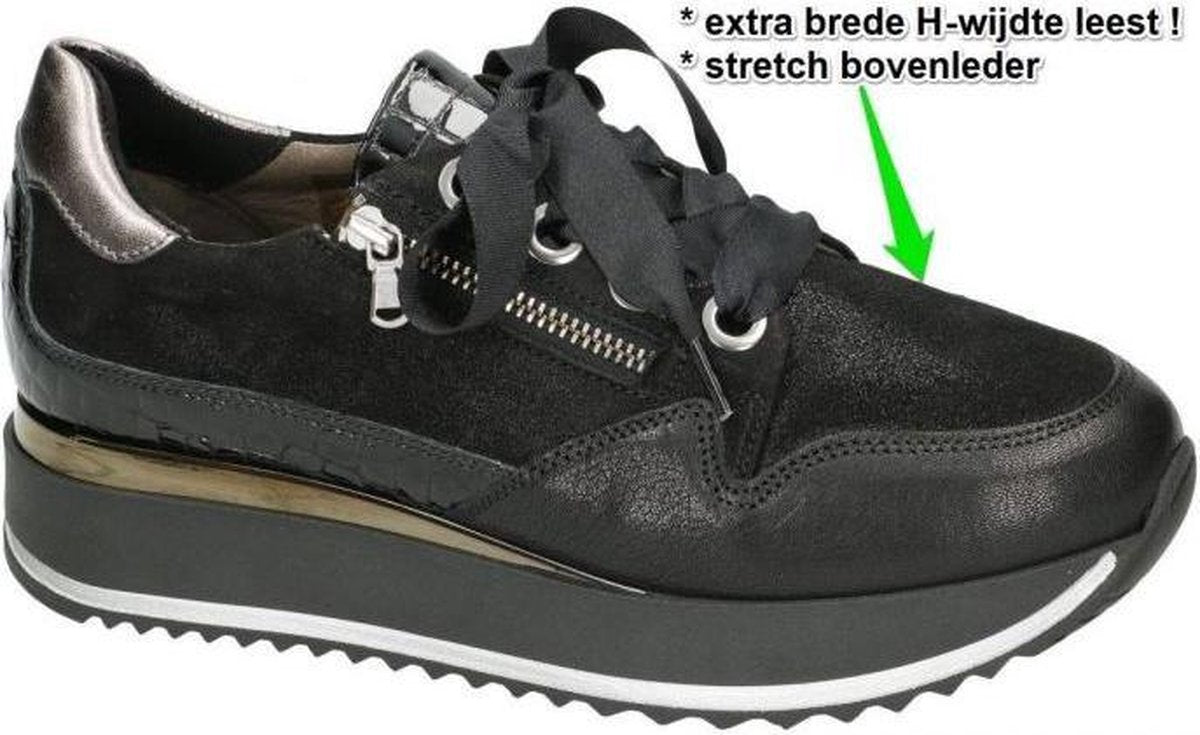 Softwaves -Dames -  zwart - sneakers  - maat 38