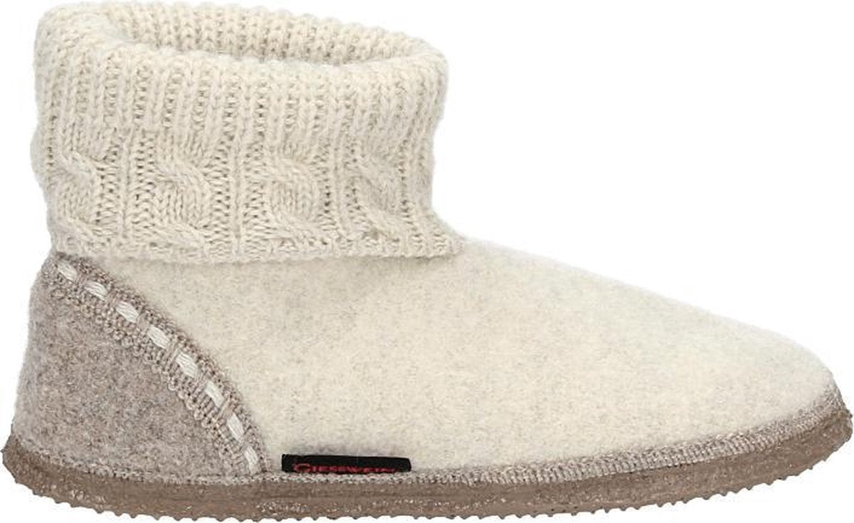 Giesswein FREIBURG - Volwassenen Dames pantoffels - Kleur: Wit/beige - Maat: 42