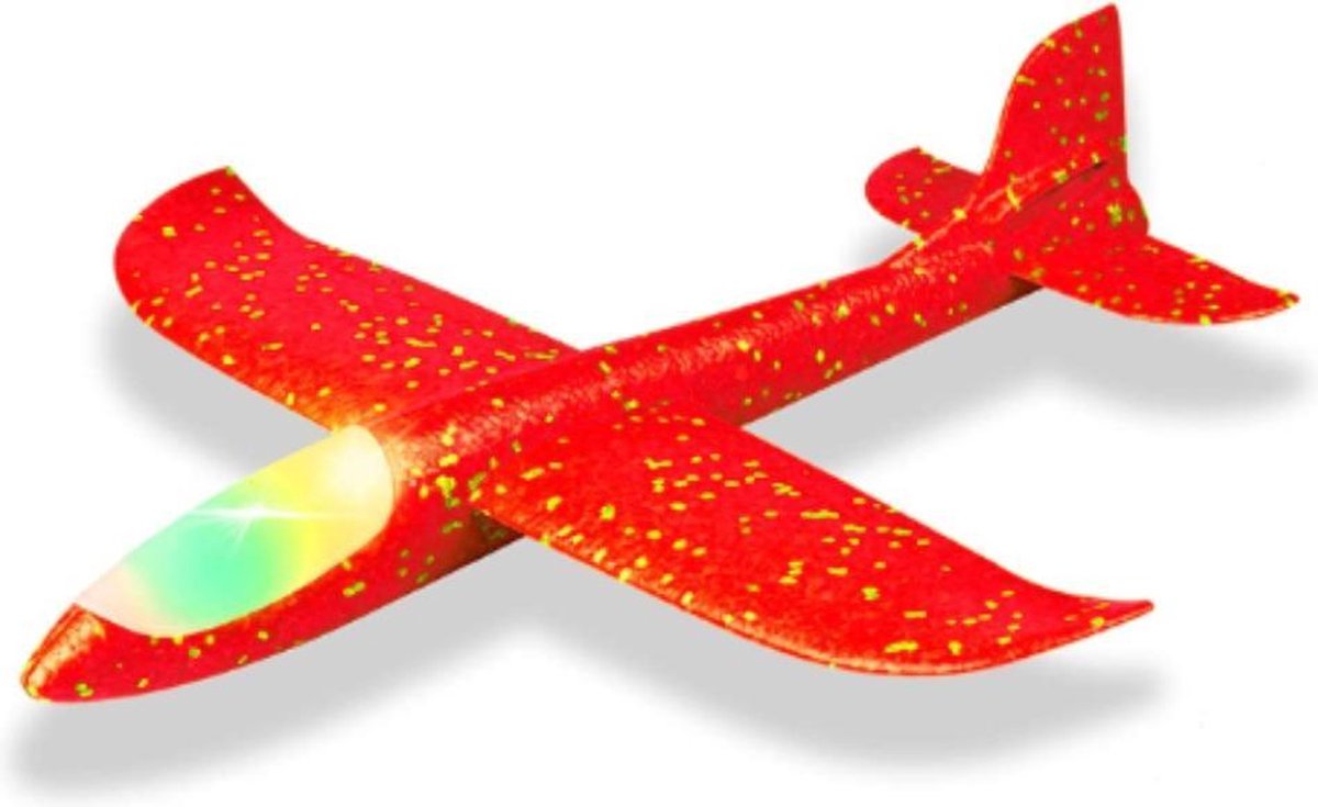 Vliegtuig Speelgoed met LED - Zweefvliegtuig  - EXTRA GROOT - Vliegers Kinderen - Rood