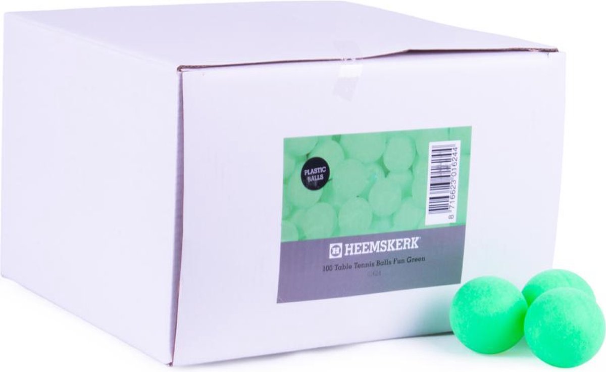Heemskerk Fun Plastic Tafeltennisballen per 100 stuks - Groen