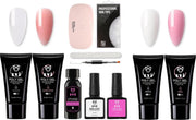 Elvi Polygel 120g Starterskit - Complete set inc. USB UV/Led mini lamp - Polygel  Roze - Wit - Clear - Nude skin 4x30 gr. tubes