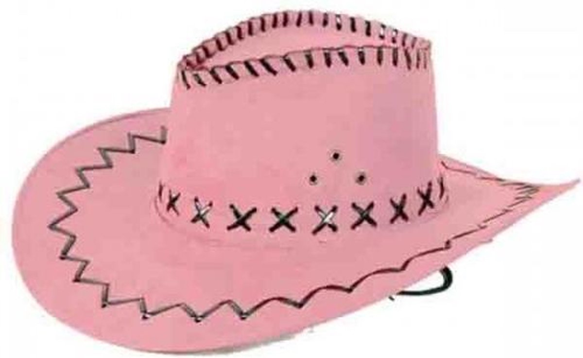Hoed - Roze - Cowboy - Leatherlook