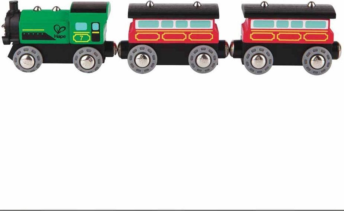 Hape Stoomtrein Voor Personen 3-delig Groen/rood