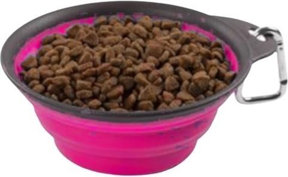 Popware Reisvoerbak Inklapbaar 480 Ml Sliiconen Fuchsia