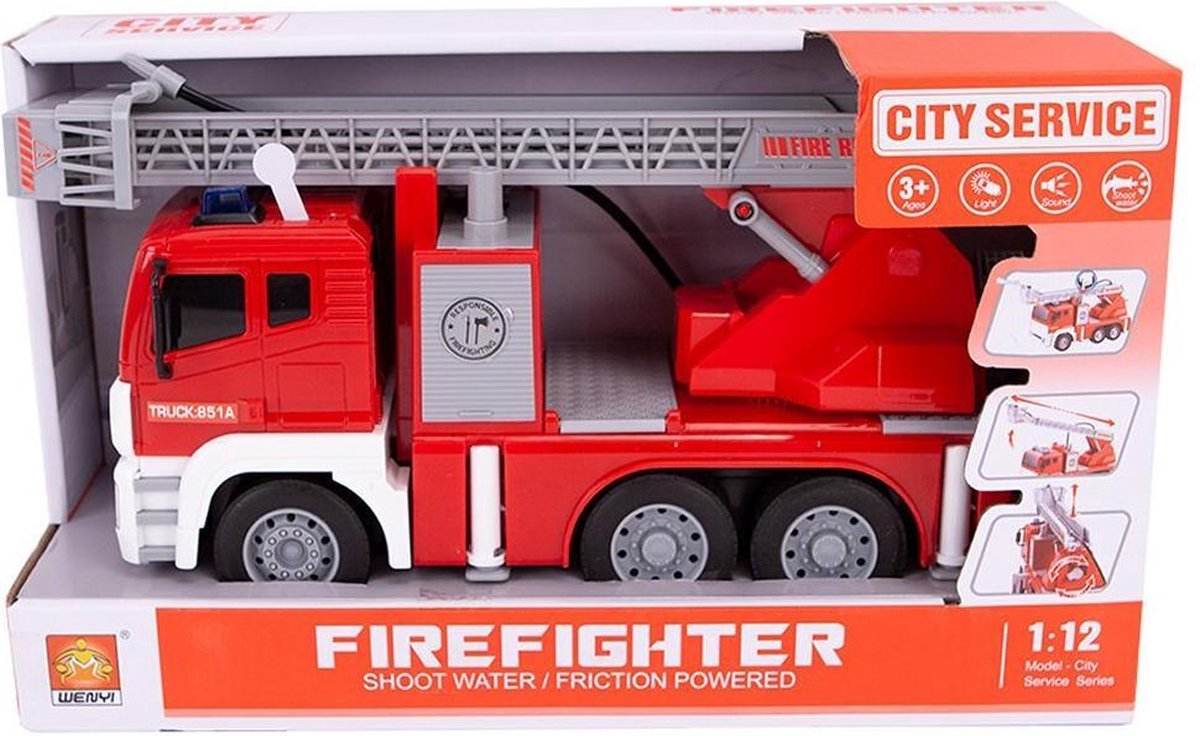 Brandweerwagen met Pomp + Licht en Geluid