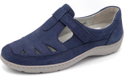 Waldläufer  Dames T-bandschoen 496510-191-207 Jeansblauw - Henni Wijdte H  - Maat 6½