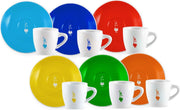Bialetti Le Colorate espresso kop en schotel - set van 6 stuks