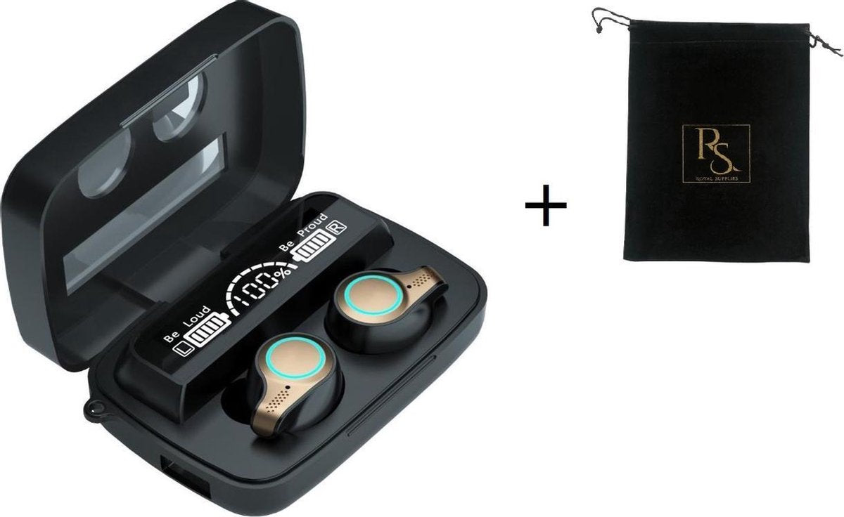 Draadloze Oordopjes -Oordopjes -Oortjes-Draadloze koptelefoons- Draadloze Bluetooth oordopjes-Headset met microfoon-Bluetooth-  Powerbank Oplader- Spatwaterdicht-  & Draadloze oordopjes sport-Cadeau -Valentijn