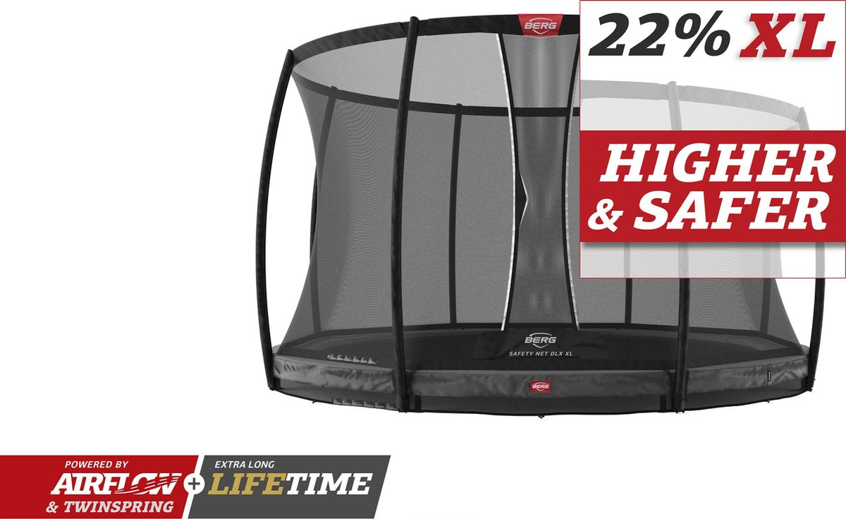 BERG trampoline Champion Inground 430 + Safety Net DLX XL