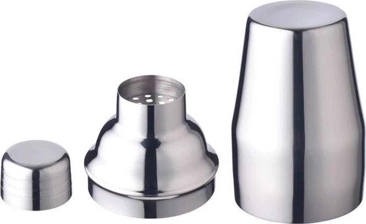 Krumble Cocktailshaker 350ml chroom RVS / Makkelijk cocktails maken met deze 3-delige shaker - Chroom
