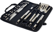 Krumble 18-delige barbecue set - Roestvrijstalen BBQ set van 18 - Inclusief handige opbergtas - BBQ accessoires - Vleesmes - Mes - Barbecue gereedschap - RVS