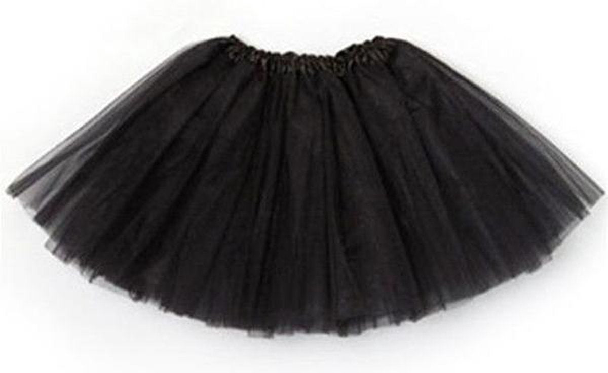 Dunne zwarte tule rokje petticoat tutu rok - zwart - XS-S-M - onderrok steampunk ballet turnen duivel rock 'n' roll Black Swan