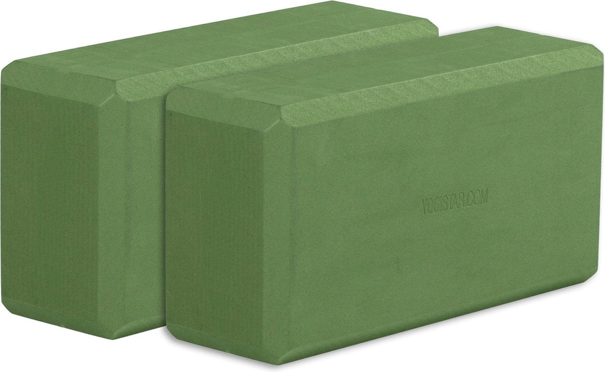 Yoga Block - yogiblock basisset van 2 kiwi (Formamid-freei) Yogablok YOGISTAR