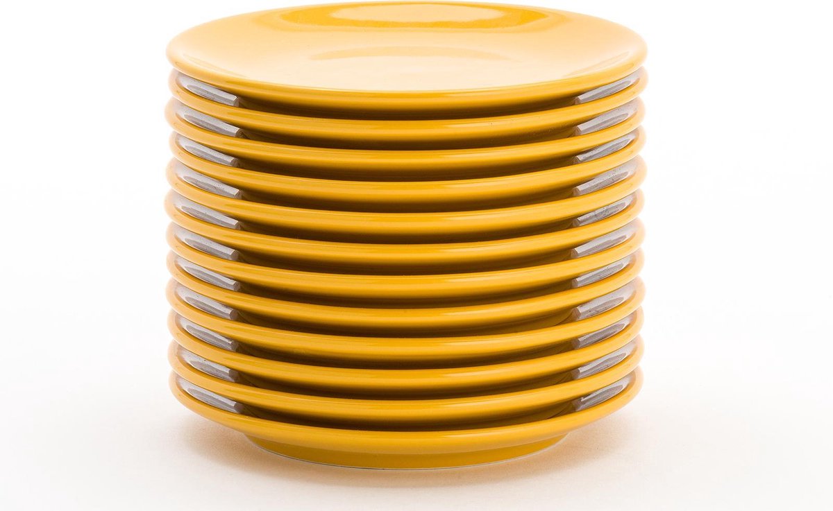 Lite-Body Hermes gebaksbordjes - Set van 12 stuks - 16 cm - Oker