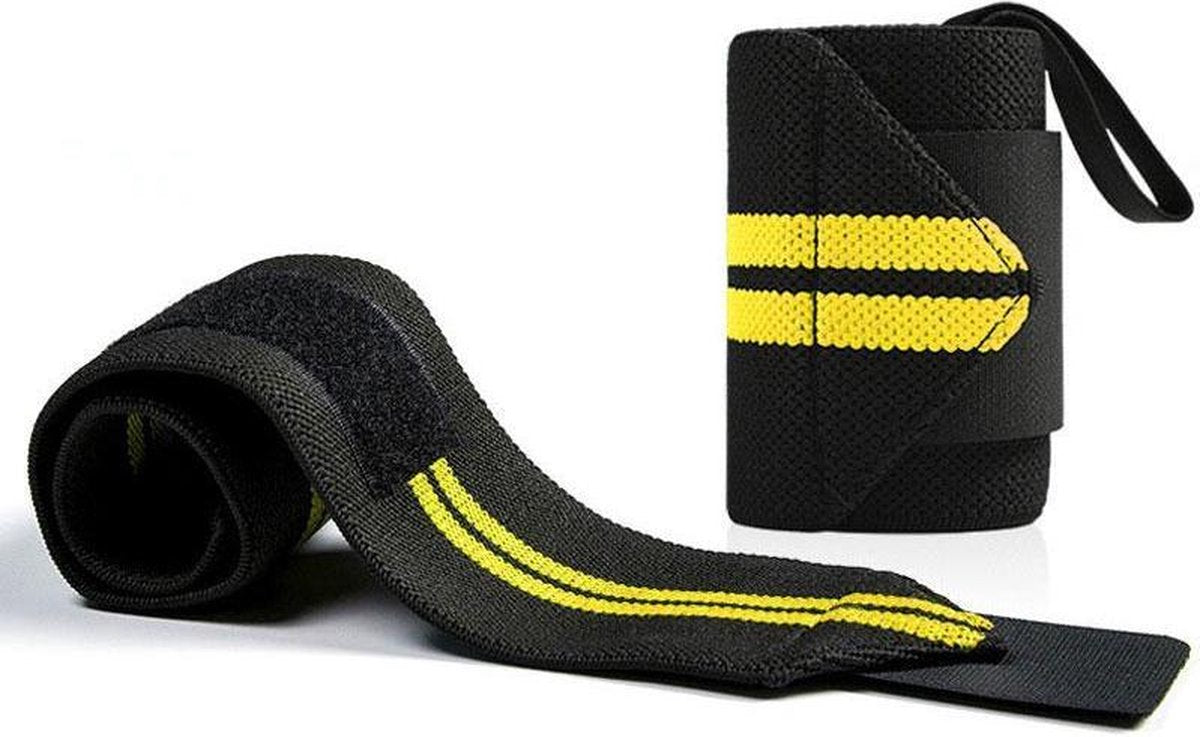 Doodadeals® | Wrist Wraps | Lifting Straps | Fitness Polsband | Crossfit Polsband | Polsbanden Fitness Lifting | Zwart / Multicolor Strepen | 2 stuks