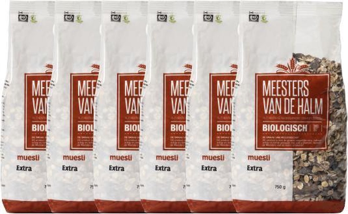 De Halm Muesli Extra 6 x 750 gram