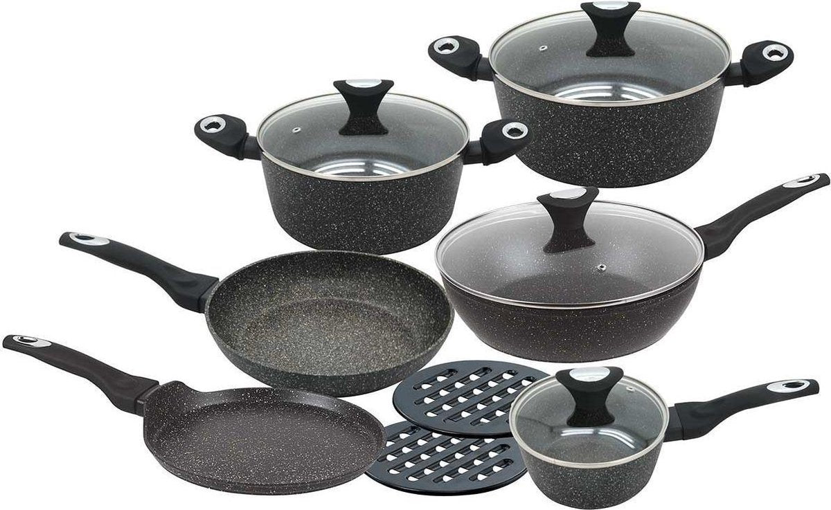 12 Elem Set. Klausberg Granietpotten Houten Graniet