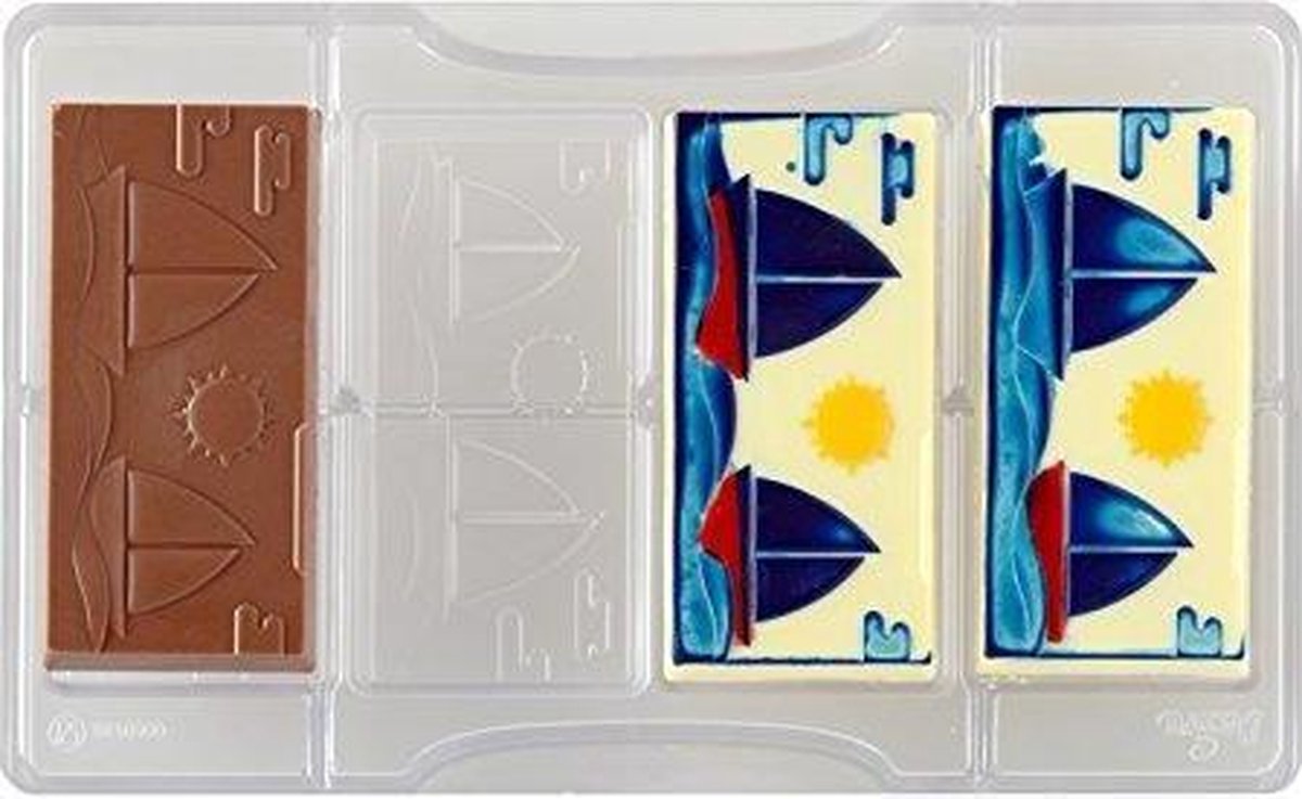 Chocolade mal repen met zeilboten - Decora