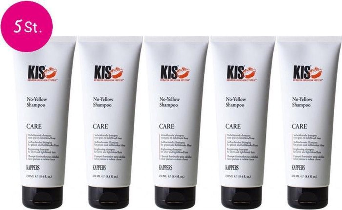 5x KIS No-Yellow Shampoo 250ml