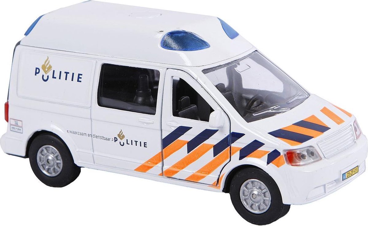 Kids Globe Politie Mercedes Wit Bus Die Cast Metal