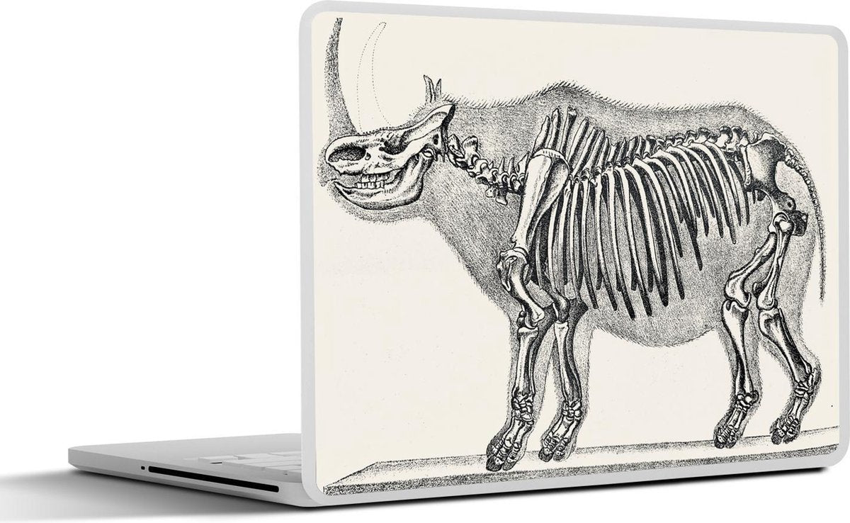 Laptop sticker - 10.1 inch - Illustratie van een wolharige Neushoorn