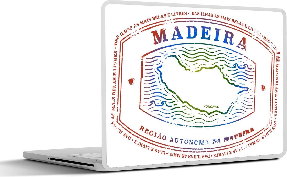 Laptop sticker - 10.1 inch - Illustratie van een stempel van Madeira
