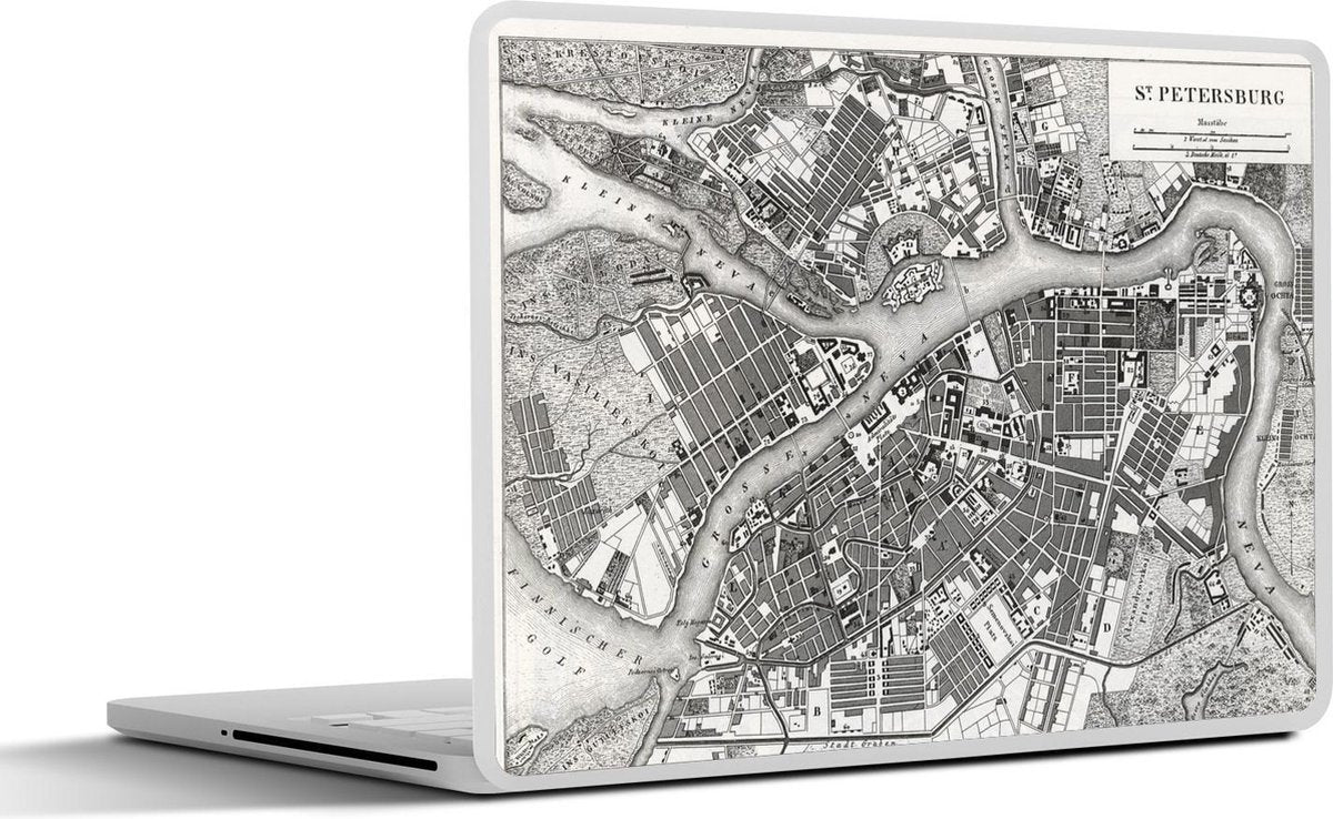 Laptop sticker - 10.1 inch - Illustratie van een kaart van Sint-Petersburg