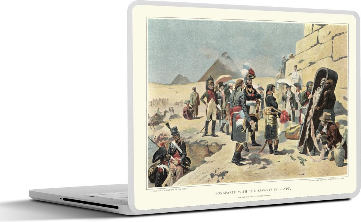 Laptop sticker - 10.1 inch - Illustratie van Napoleon Bonaparte die in Egypte staat