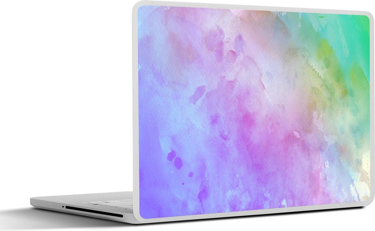 Laptop sticker - 10.1 inch - Abstract kunstwerk gemaakt met waterverf en pasteltinten