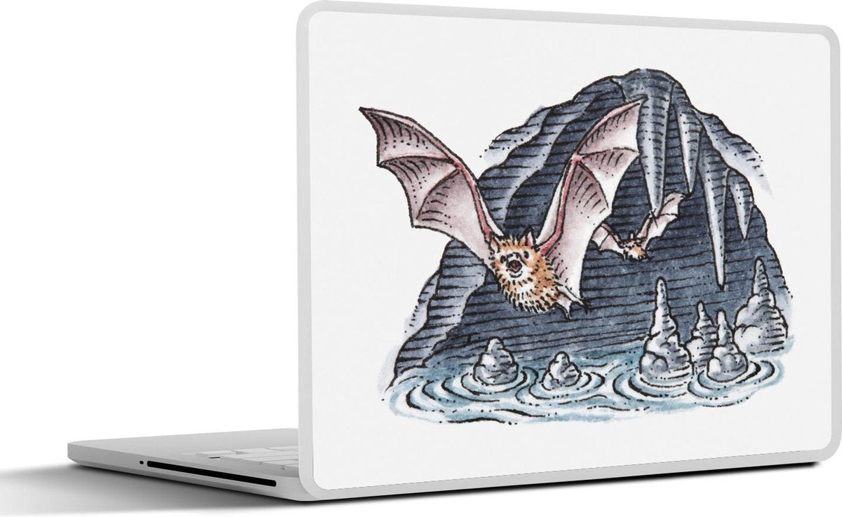 Laptop sticker - 10.1 inch - Illustratie van een vleermuis in een grot