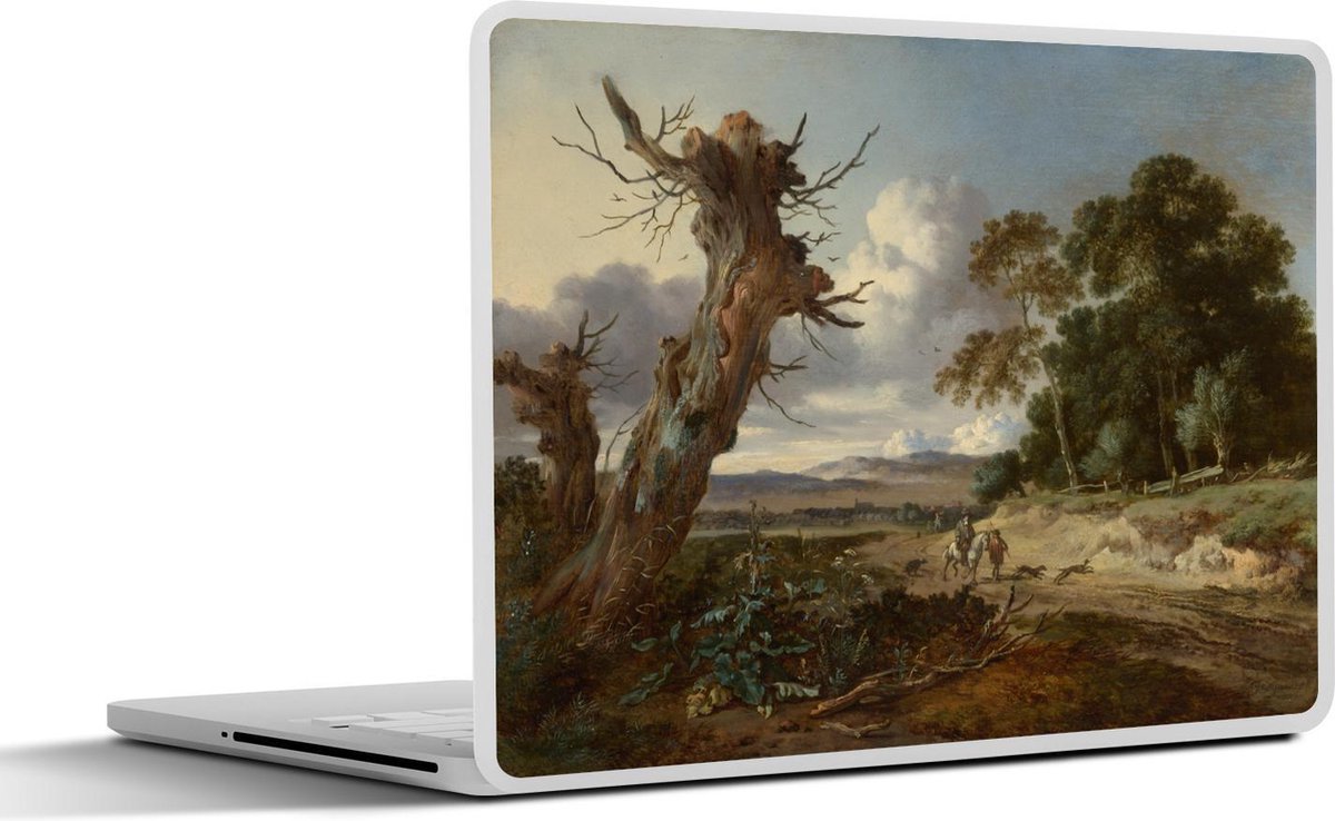 Laptop sticker - 10.1 inch - A landscape with two dead trees - Schilderij van Jan Wijnants