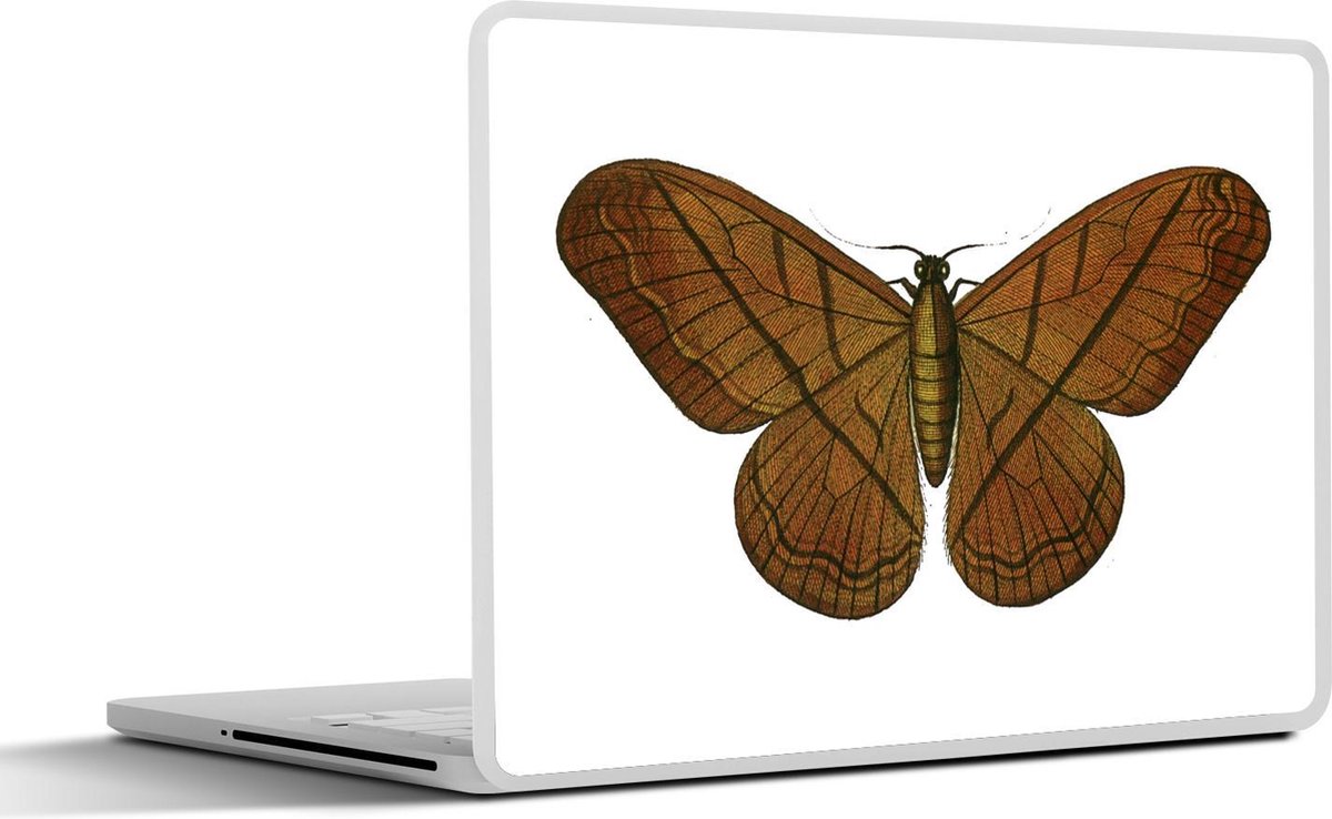 Laptop sticker - 10.1 inch - Illustratie van een bruine vlinder met zwarte strepen