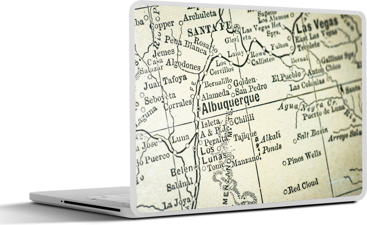 Laptop sticker - 10.1 inch - Illustratie van een kaart van Albuquerque