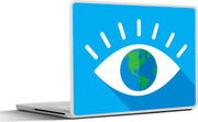 Laptop sticker - 10.1 inch - Illustratie wereldbol in een oog