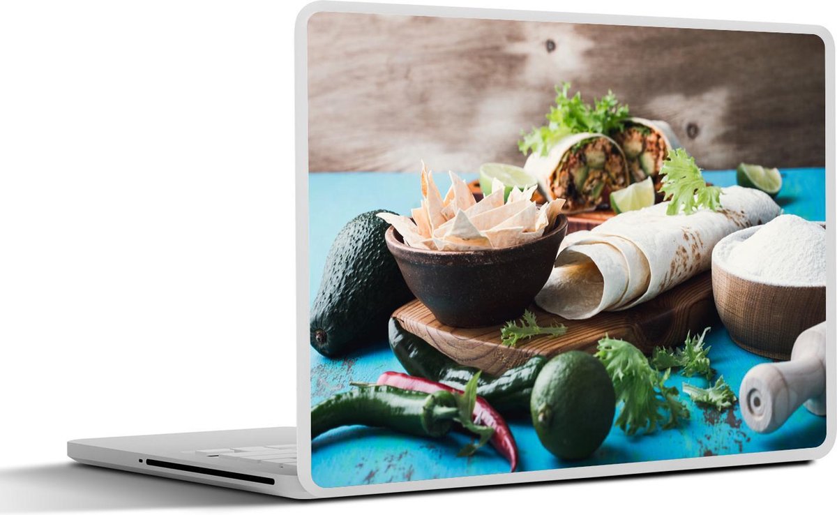 Laptop sticker - 10.1 inch - Ingrediënten voor het Mexicaanse gerecht de burrito