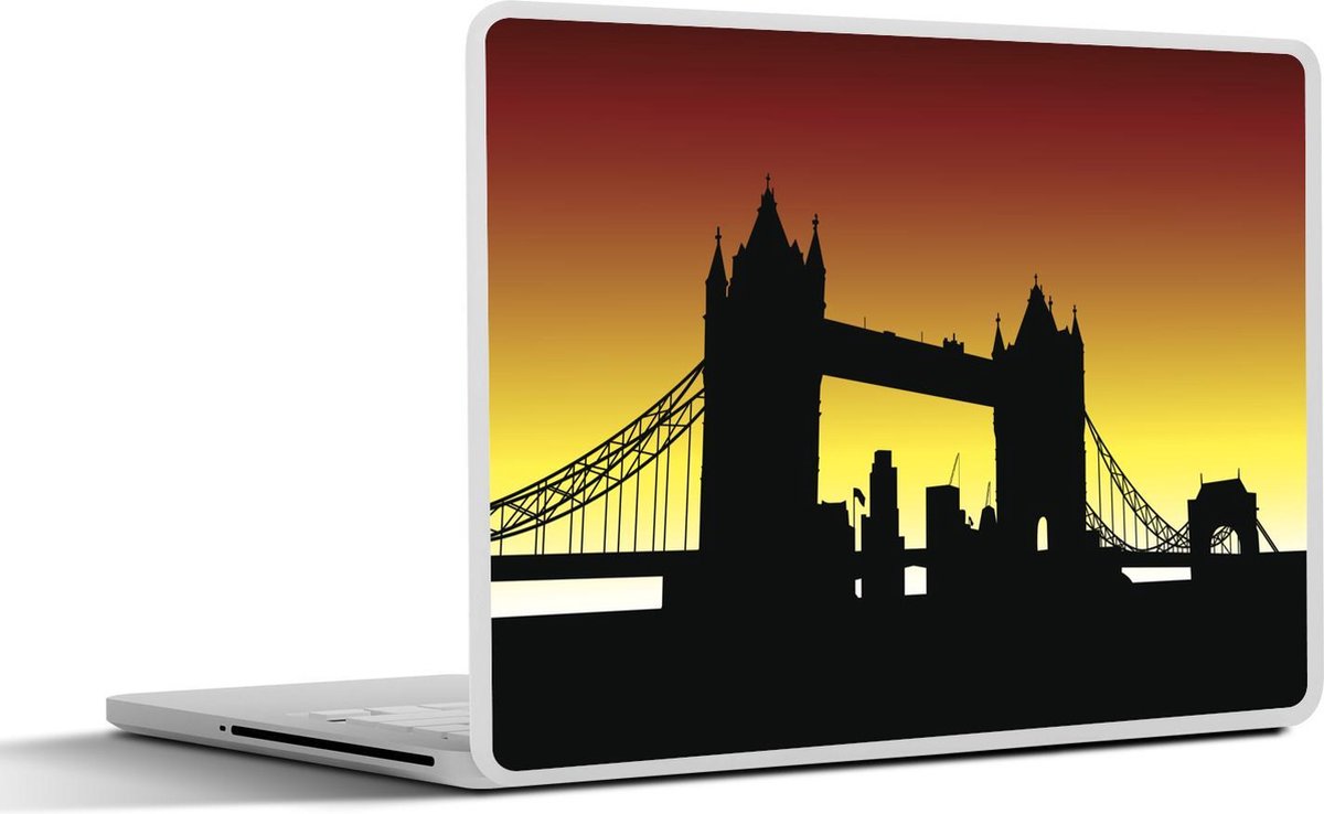 Laptop sticker - 10.1 inch - Illustratie van het silhouet van de Tower Bridge