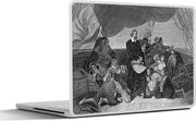 Laptop sticker - 10.1 inch - Illustratie van een over zee uitkijkende Christoffel Columbus