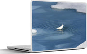 Laptop sticker - 10.1 inch - Ivoormeeuw zwemmend tussen het ijs
