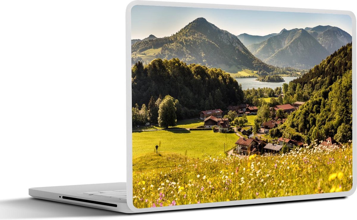 Laptop sticker - 10.1 inch - Alpen - Bergen - Bloemenweide